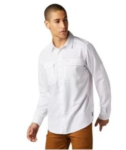 Mountain Hardwear Men's Canyon Long Sleeve Shirt -Chic Fit Wear Shop 14516 WHITE l