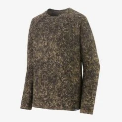 Patagonia Men's Capilene Midweight Crew -Chic Fit Wear Shop 26980 LICHEN CONE BROWN l