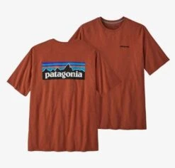 Patagonia Men's P-6 Logo Responsibili-Tee -Chic Fit Wear Shop 27642 QUARTZ CORAL l