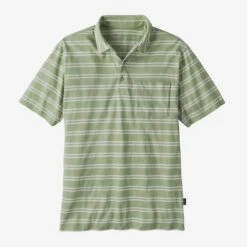 Patagonia Men's Cotton In Conversion Lightweight Polo Shirt -Chic Fit Wear Shop 31583 STRIPE SALVIA GREEN l