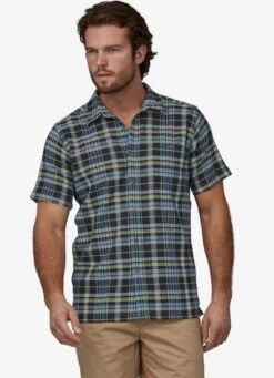 Patagonia Men's A/C Shirt -Chic Fit Wear Shop 7811 PAINTPL TIDEPOOL BLU l